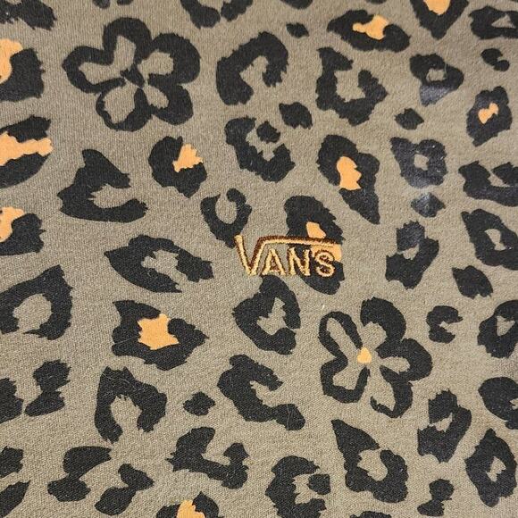 Vans Leopard Printed Boxy Mock Neck Long Sleeve T-Shirt Small - Picture 3 of 7
